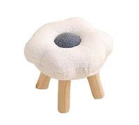 Baoblaze Small Foot Stool Sofa Footstool Multipurpose Comfortable Flower Shape Cartoon Ottoman under Desk for Bedroom Playroom Bedside Porch Entryway, White