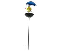 Baoblaze Solar Bird Feeder Bee Figurine with Umbrella Decorative Solar Light Garden Decoration for Yard Patio Gardening Gift for Women