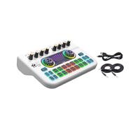 Baoblaze Sound Audio Mixer Board Sound Card,Noise Reduction,Voice Changer Sound Card,Webcast Live Stream Sound Card for Music Home KTV, white