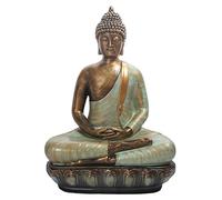 Baoblaze Southeast Asian Garden Statue Sitting Meditating Buddha Statues Textured Bronze Finish for Garden Garden