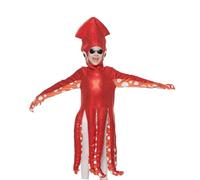 Baoblaze Squid Costume Kids Red for Boys Girls Sea Animal Costume for Stage Performance, M