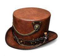 Baoblaze Stage Performance Hat Steampunk Top Hat Costume Hat Cosplay Hat Party Hat With Distinctive Crown And Lace Up Detail suitable for themed parties