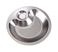 Baoblaze Stainless Steel Dumpling Plate with Sauce Holder with Removable Draining for Sushi Fruits, 28cm