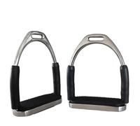 Baoblaze Stainless Steel Riding Equestrian Flexible Hinged With Polished 304 Stainless Frame And Cushioned For Steadier Movement suitable for training lessons, Silver With Retail Box