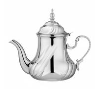 Baoblaze Stainless Steel Teapot Coffee Pot Classic Decorative Drinkware Polished Body Ornate Spout Elegant Lid Suitable for Home Serving Guest Entertaining, Moroccan, Traditional