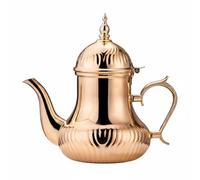 Baoblaze Stainless Steel Teapot Coffee Pot Classic Decorative Drinkware Polished Body Ornate Spout Elegant Lid Suitable for Home Serving Guest Entertaining, Moroccan, Raindrop Pattern, Rose Gold