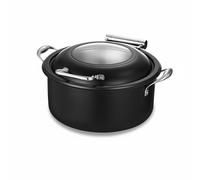 Baoblaze Stainless Steel Warmer Electric Buffet Server Chafing Dish Food Warmer Oven With Slow Close Lid Heat And Clear Window suitable for hotels restaurants, Black Standard