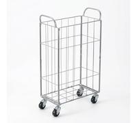 Baoblaze Storage Basket Metal Organizer Breathable Mesh Construction Foldable Portable Container Mobile Casters Wheels Suitable for Exercise Mats Bedroom