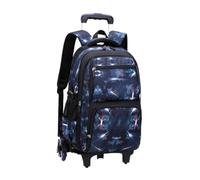 Baoblaze Student Trolley Rolling Backpack Bookbag Luggage Suitcase With Stair Stable Base Balanced Load Suitable for school sports short travel camping picnic, Dark Blue, Space 6-Wheel