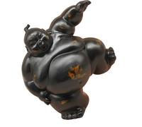 Baoblaze Sumo Wrestler Figurine Tea Pet Ornament Collectible Housewarming Gift Resin Statue Desktop Decoration for Entrance Desk Shelf, 25.5x16.5x26cm