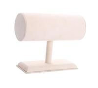 Baoblaze T Bar Headband Holder Organizer,Headband Rack,Multipurpose,Sturdy,Hair Band Ear Jewelry Accessories Display Stand for Jewelry, beige velvet