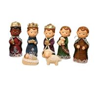 Baoblaze Tabletop Nativity Set Resin Crafts Decorative Ornament Traditional Xmas Sculpture Party Favors Handmade Religious Decorations