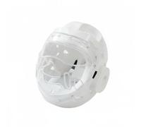 Baoblaze Taekwondo Head Protector Helmet Headgear Face Guard Sparring With Transparent Foam Vent Slots Strap Suitable for sparring practice work endurance training, White, S