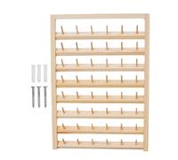 Baoblaze Thread Rack with Hanging Hooks,Easy to Use Cotton Reel Holder Sewing Organizer Spool Holder Wooden Thread Holder Wall Mounted