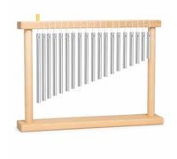 Baoblaze Toy Percussion Chime Instrument With 20 Tone Metal Tubes And Wooden Frame Bright Layered Tones Played By Hand For Classroom Teaching Music Rehearsal Small Performances Stage, Silver