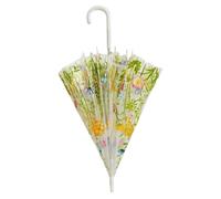 Baoblaze Transparent Umbrella Rain Windproof Portable Travel Clear Cute Flower Umbrella Dome Canopy for Girls Women Wedding Decoration
