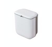 Baoblaze Trash Can Foldable Hanging Bin Waste Container Kitchen Garbage Basket With Sliding And Flip Lid PP Material Wide 20.5cm Opening Suitable for cooking cabinet use office washroom, White