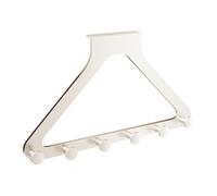 Baoblaze Triangle Over The Door Hook Towel Hanger,Space Saving Sturdy Lightweight for Hanging with 6 Hooks for Bathroom Bags Umbrellas, Cream