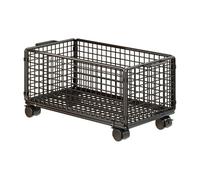 Baoblaze under Desk Storage Cart Mesh Rolling File Cart with Wheels Portable Movable Mesh Hanging File Organizer for Folders Home Toys, Black, L