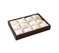 Baoblaze Velvet Storage Tray Watch Organizer Removable 12 Watch Tray Storage Organizer for Wardrobes Jewelrys Showcase Dressers Stores, Beige Inside