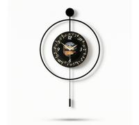 Baoblaze Wall Clock Record Clock With Musical Note Border Pendant Wall Clock With Suspended Lower Weight Craft suitable for living room hallway 50x87cm