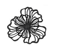 Baoblaze Wall Decoration Flower, Floral Wall Hanging Decor Flower Metal Wall Art Decoration Wall Sculpture for Bedroom Hotel, Black Small