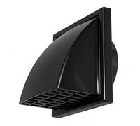 Baoblaze Wall Vent Hood Vent Cover Exhaust Cap Dryer Vent Cover With Four Sided Frame And Mesh Grille Build With Flap Cover Suitable for home ventilation utility exterior walls, Black, 4 Inch