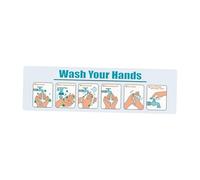 Baoblaze Wash Your Hands Sign Sticker Hand Washing Instruction Label 15 x 4.3 inch Poster Hand Washing Label for Public Space Restroom