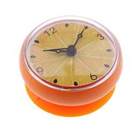 Baoblaze Waterproof Shower Clock Suction Cup Alarm Bathroom Clock, Orange, 75x35mm