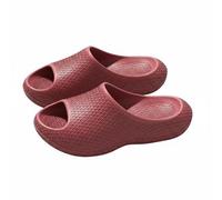 Baoblaze Women Eva Slippers Slides Sandals House Shoes Crafted In Eva Foam Soft Padding Thick Contoured Footbed Arch Support Slip Resistant Grip Quiet Steps, Red, 40-41
