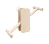 Baoblaze Wood Parrot Perch Stand Interactive Play Toy Perch platforms Parrot Cage Toy Wooden Seesaw Toy for Budgies African Grey Macaw, Style B