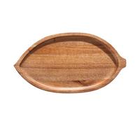 Baoblaze Wood Serving Tray Snack Plate Appetizer Dinner Tray Leaf Shape Wooden Plate Food Dish for Fruit Cupcake Snacks Drinks Dessert, small leaves