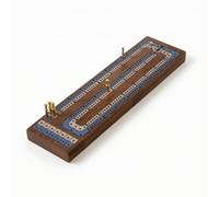 Baoblaze Wooden Board Game Cribbage Board Set Card Game Board Pegs Game Scoring Board With Three Player Tracks And Metal Pegs Suitable for family gatherings home entertainment travel