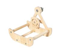 Baoblaze Wooden Parrot Perch Stand Rocking Cage Accessory Small Bird Toy Parrot Play Stand for Finch Standing Jumping