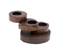 Baoblaze Wooden Tea Light Candle Holder Candle Stand Rotating Steps Rustic Tealight Holders Decorative for Club Restaurant Supplies Wedding Ornaments, 3 Tiers