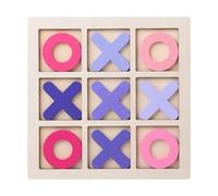 Baoblaze Wooden Tic TAC Toe Game Noughts and Crosses Puzzle Games Classic Coffee Table Game for Outdoor Indoor Adult Goody Bag Fillers, Pink