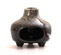 BAOBYAO Ceramic Palo Santo Holder Incense Burner,Handcrafted Chiminea Incense Cone Holder Burner Wood Sticks,Ash Catcher,Aromatic Home Decor for Spiritual Rituals,Yoga,Meditation (White, 4 * 4 * 4IN)