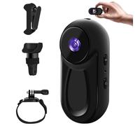 Baobylon Mini Action Cam, Mini Camera, Helmet Camera, Motorcycle, 1080P Body Camera, Mini Camera, Pet Camera, Dashcam Bike, Action Camera, Multifunctional Accessories