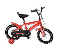 BAOCHADA 14 Inch Boys Bike & Girls Bicycle, Unisex Design with Training Wheels & Adjustable Seat, Kids Beginner Bike with Bell for Ages 2-6 | Ideal 14 Inch Bike for Age 4-7 (Red)