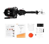 BAOCHADA 2 Stroke Heavy Duty Outboard Motor, Outboard Trolling Motor 4,4kW, Two Stroke Engine Petrol Outboard Motor 6HP, Fishing Boat Engine with Water Cooling and CDI System