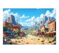 Baocicco 10x7ft Cartoon Western Town Backdrop Photography West Cowboy City Town Background Old Farmhouse Countryside Wild West Photo Background for Kids Boys Adults Birthday Travel Photo Props Video