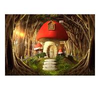 Baocicco 5x3ft Mushroom Forest Photography Background Mushroom House Woodland Baby Shower Party Supplies Enchanted Forest Banner Backdrop Fairy Party Decorations for Kids Girls Birthday Photoshoot