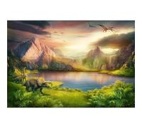 Baocicco 6x4ft Dinosaurs Theme Backdrop Boy Birthday Party Backdrop Jurassic Mesozoic Cretaceous Epoch Forest Mountains Lake Prehistoric Trees Grassland Archaeology Children Photography Background