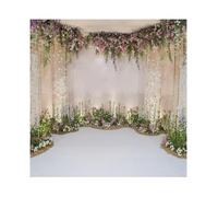 Baocicco 6x6ft Wedding Backdrop Beautiful Curtains Romantic Floral Decorations Flower Clusters Photography Background Wedding Ceremony Bridal Shower Birthday Children Adults Portrait Studio