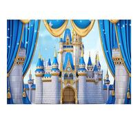 Baocicco 7x5ft Medieval Castle Backdrops for Photography Royal Blue and Gold Gothic Palace Photo Background for Prince 1st Birthday Knight Party Decorations Kids Prince Portraits Photo Booth Props