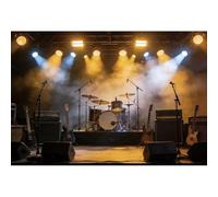 Baocicco Band Performance Backdrop 10x8ft Stage Spotlights Drum Guitar Microphone Pub Stage Backdrops for Photography Music Rock Band Show Time Background Birthday Decor Teens Photo Studio Props