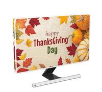Baocicco Happy Thanksgiving Day Computer Monitor Dust Cover 22, 23, 24, 25 Inch Autumn Harvest Maples Pumpkins Thankful Panel Case Computer Monitor Covers Sleeve Compatible with PC Desktop and TV