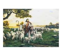 Baocicco Vinyl 5x3ft Backdrop Jesus Shepherd Theme Photography Background Cute Lamps Redeemer Religious Belief Lord Pray Background Children Kids Adults Portraits Photo Studio