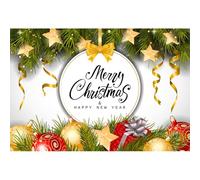 Baocicco Vinyl 8x6ft Merry Christmas Backdrop Happy New Year Photography Background Christmas Tree Christmas Ball Festival Party Children Baby Portraits Photo Studio