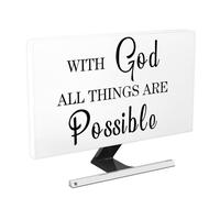 Baocicco with God All Things are Possible Waterproof Computer Monitor Covers 26, 27, 28 Inch Anti-Static Dustproof Protective Cover for LCD/LED/HD Full Body Cover for Computer Screen